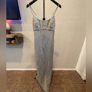 Vintage Jessica McClintock Gunne Sax Gold Embellished Maxi Dress